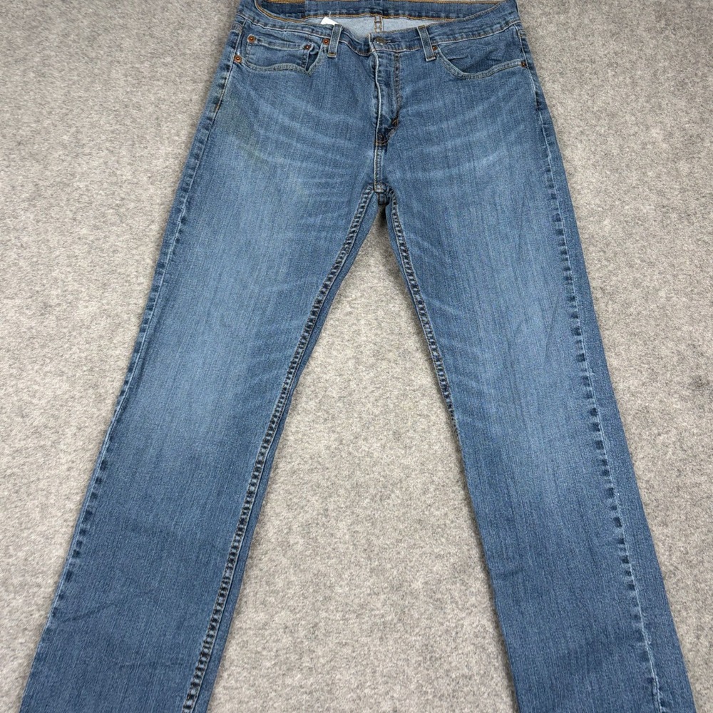 Levis 559 Jeans Mens 34x32 Blue Denim Classic Casual Straight Leg Dark Wash - Picture 4 of 15